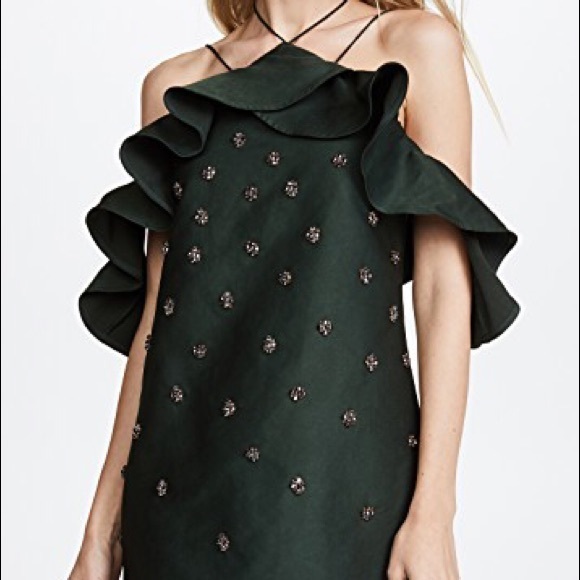 C/MEO Collective | Dresses | Cmeo Collective Green Jeweled Assemble Dress |  Poshmark